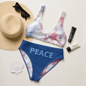Peace high-waisted bikini