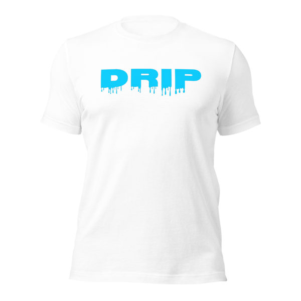 Drip Blue Text Unisex Tee - Image 5