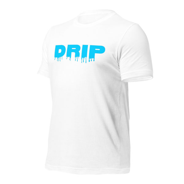 Drip Blue Text Unisex Tee - Image 7